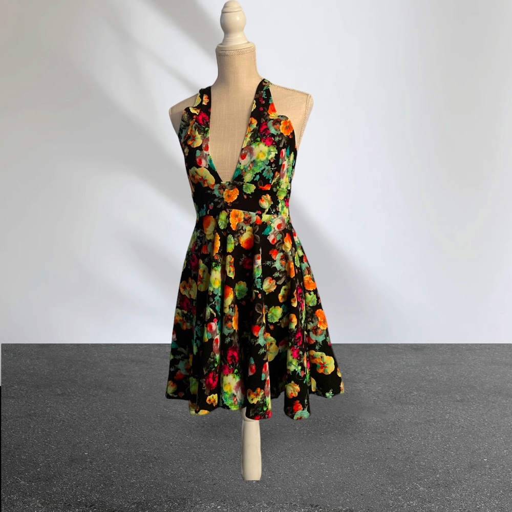 Skater Dress Glow in the dark floral print